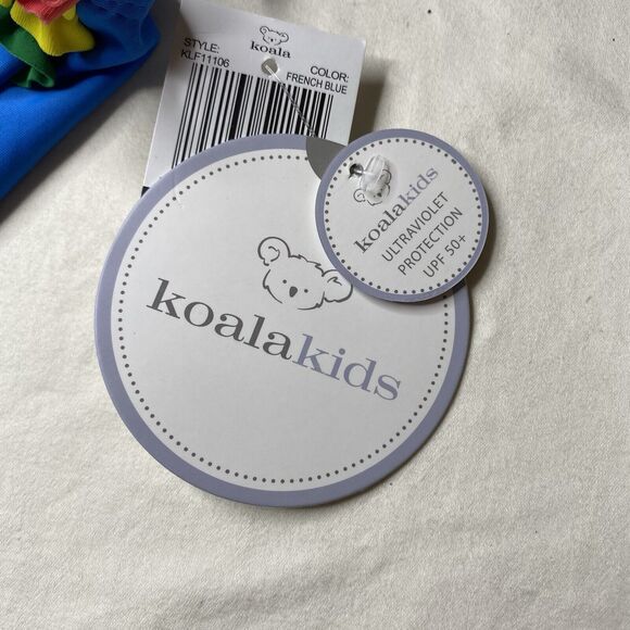 KoalaKids Baby Ruffle Blue One-Piece Swimsuit Rainbow Star Cloud 9-12 Months New - Picture 5 of 6